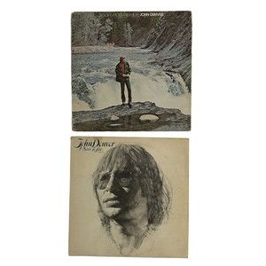 Lot of 2 John Denver Vinyl Albums Rocky Mountain High And I Want To Live 1970s